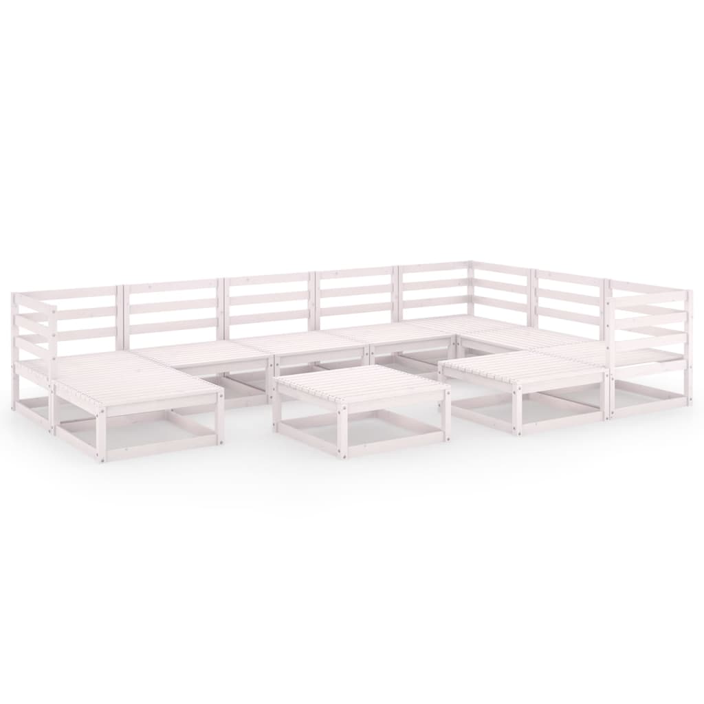 10 Piece Garden Lounge Set Solid Pinewood