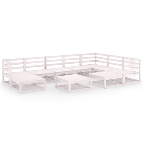 10 Piece Garden Lounge Set Solid Pinewood