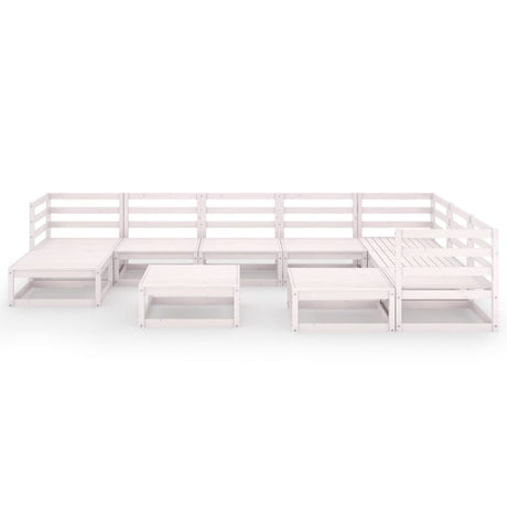 10 Piece Garden Lounge Set Solid Pinewood