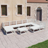 10 Piece Garden Lounge Set Solid Pinewood