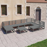 10 Piece Garden Lounge Set Solid Pinewood