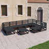 10 Piece Garden Lounge Set Solid Pinewood
