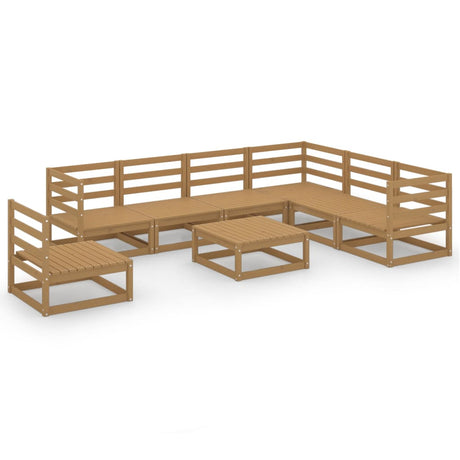 8 Piece Garden Lounge Set Solid Pinewood