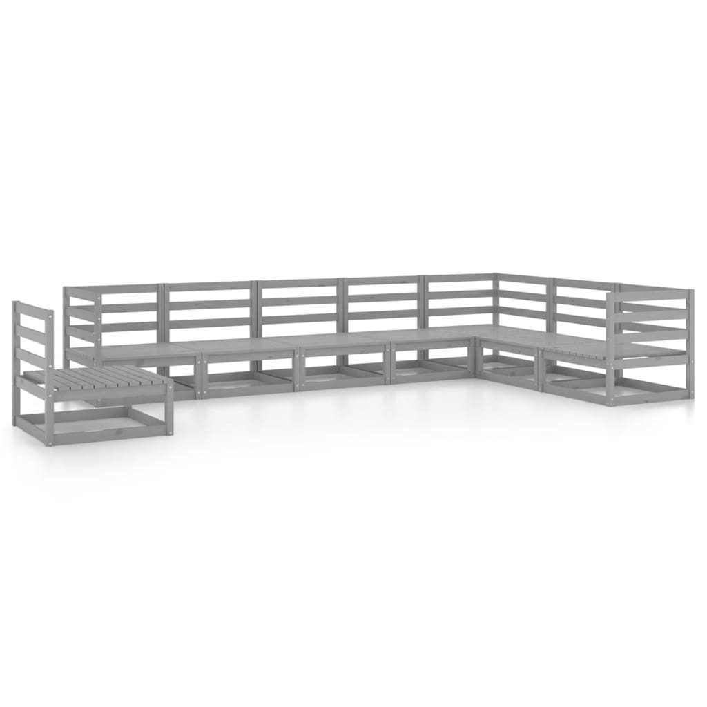 8 Piece Garden Lounge Set Solid Pinewood