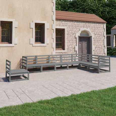 8 Piece Garden Lounge Set Solid Pinewood