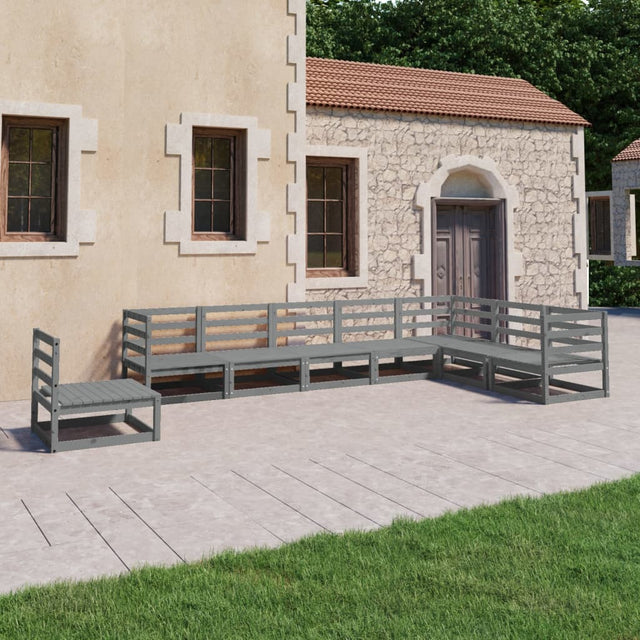 8 Piece Garden Lounge Set Solid Pinewood