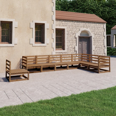 8 Piece Garden Lounge Set Solid Pinewood