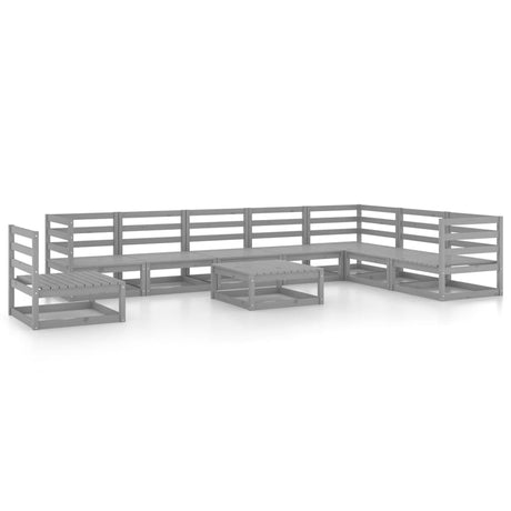 9 Piece Garden Lounge Set Solid Pinewood