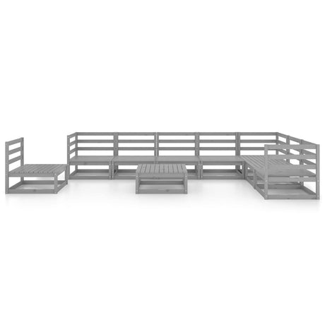 9 Piece Garden Lounge Set Solid Pinewood