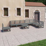 9 Piece Garden Lounge Set Solid Pinewood