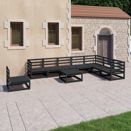 9 Piece Garden Lounge Set Solid Pinewood