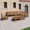 9 Piece Garden Lounge Set Solid Pinewood