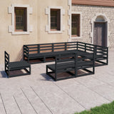 9 Piece Garden Lounge Set Solid Pinewood