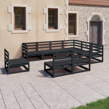 9 Piece Garden Lounge Set Solid Pinewood