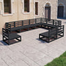 10 Piece Garden Lounge Set Solid Pinewood