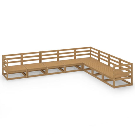 8 Piece Garden Lounge Set Solid Pinewood