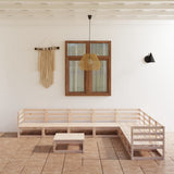 9 Piece Garden Lounge Set Solid Pinewood