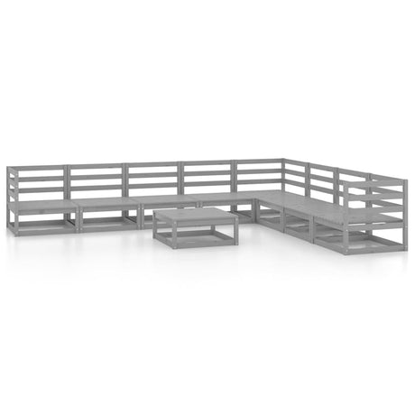 9 Piece Garden Lounge Set Solid Pinewood
