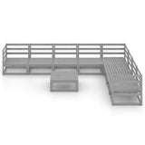 9 Piece Garden Lounge Set Solid Pinewood