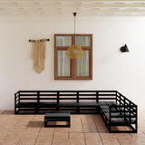 9 Piece Garden Lounge Set Solid Pinewood