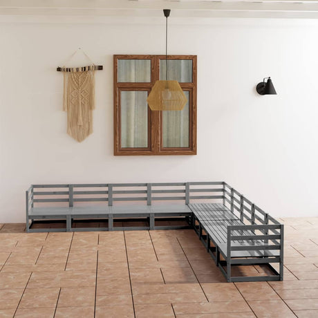 9 Piece Garden Lounge Set Solid Pinewood