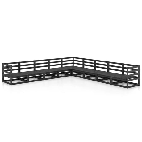 9 Piece Garden Lounge Set Solid Pinewood