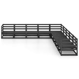 9 Piece Garden Lounge Set Solid Pinewood