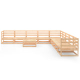 10 Piece Garden Lounge Set Solid Pinewood