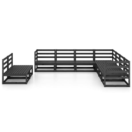 9 Piece Garden Lounge Set Solid Pinewood