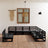 9 Piece Garden Lounge Set Solid Pinewood