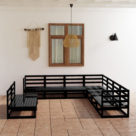 9 Piece Garden Lounge Set Solid Pinewood