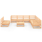10 Piece Garden Lounge Set Solid Pinewood