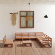 10 Piece Garden Lounge Set Solid Pinewood