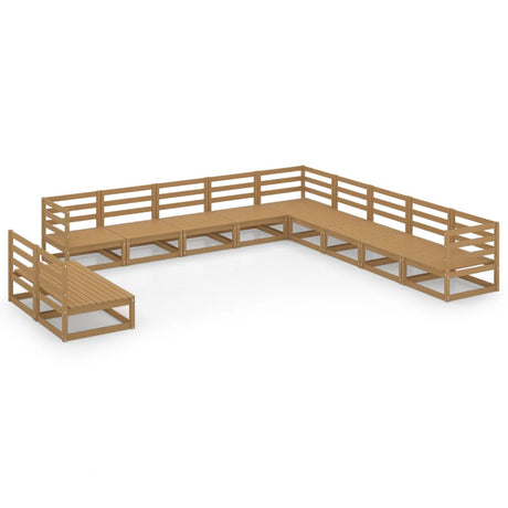 11 Piece Garden Lounge Set Solid Pinewood