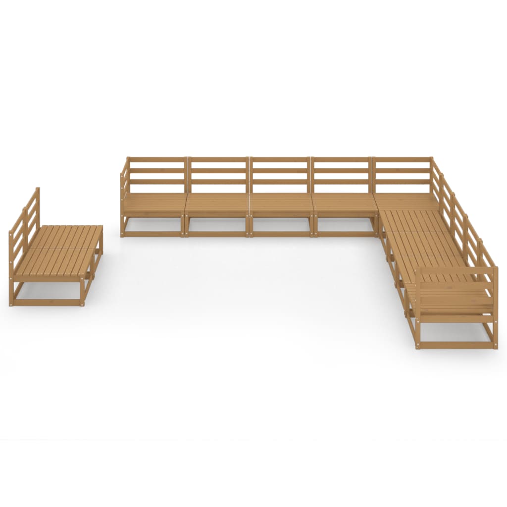 11 Piece Garden Lounge Set Solid Pinewood