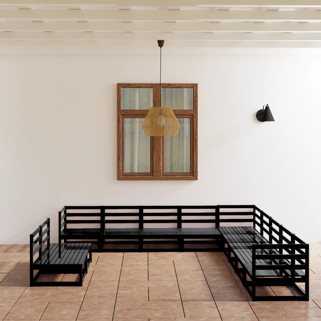 11 Piece Garden Lounge Set Solid Pinewood