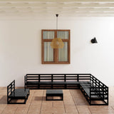 12 Piece Garden Lounge Set Solid Pinewood