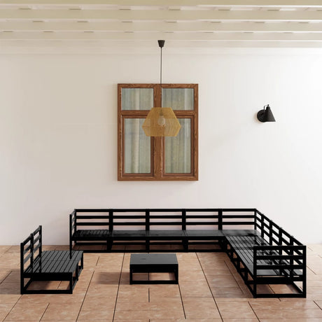 12 Piece Garden Lounge Set Solid Pinewood