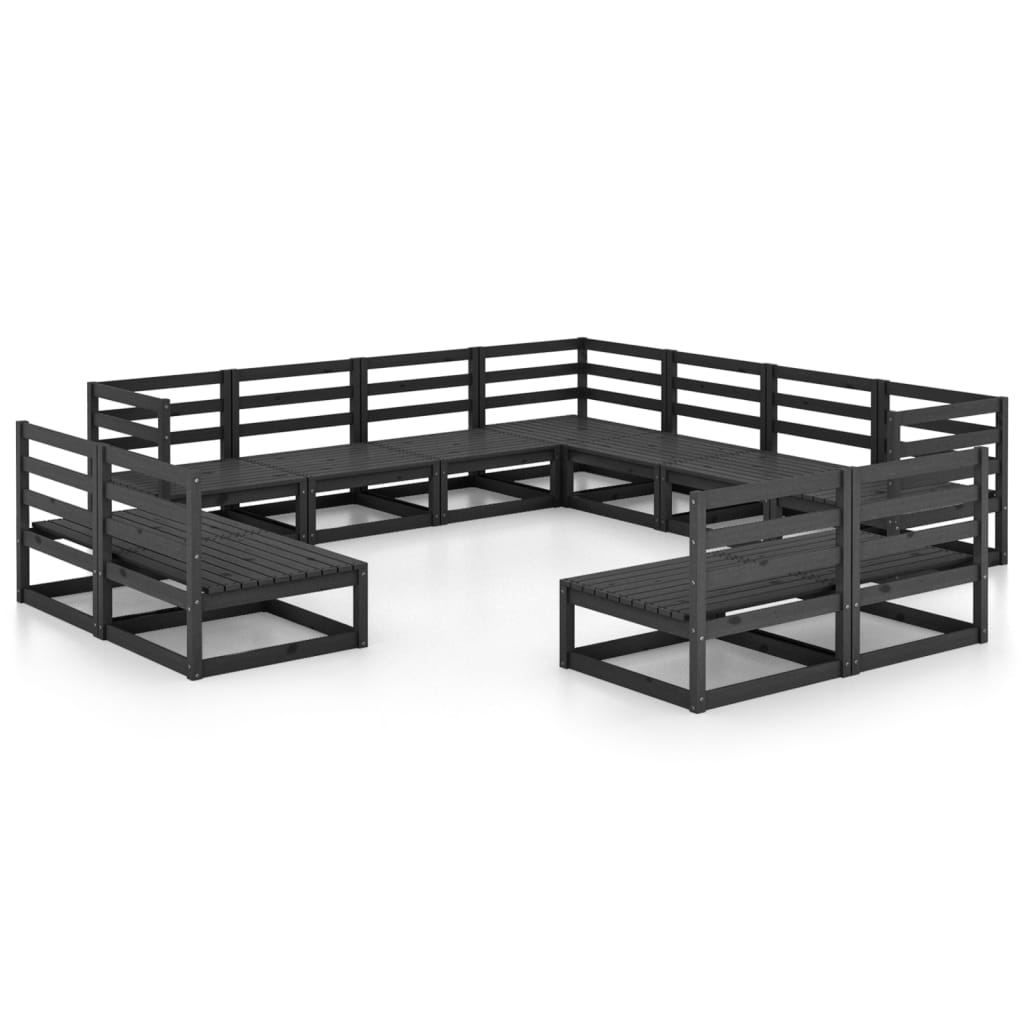 11 Piece Garden Lounge Set Solid Pinewood