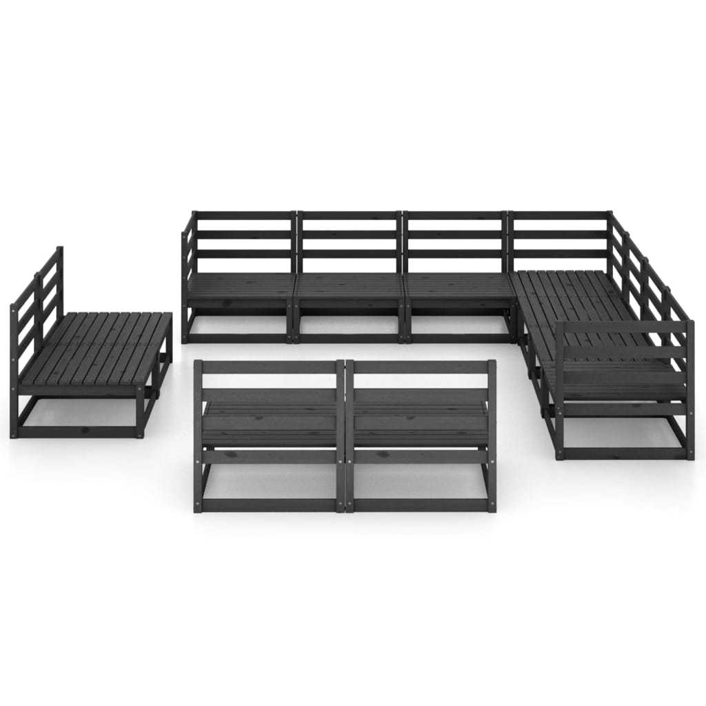 11 Piece Garden Lounge Set Solid Pinewood