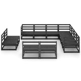 11 Piece Garden Lounge Set Solid Pinewood