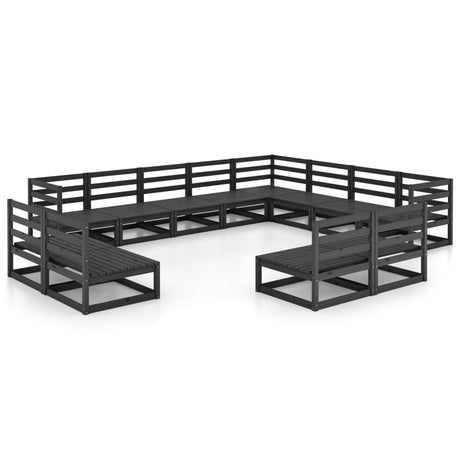 12 Piece Garden Lounge Set Solid Pinewood