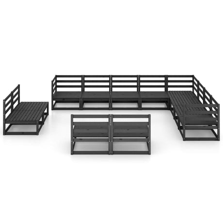 12 Piece Garden Lounge Set Solid Pinewood
