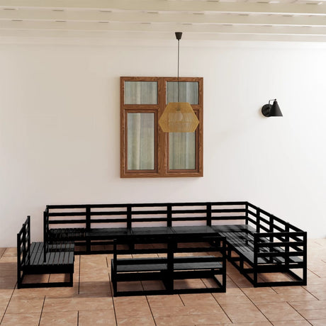12 Piece Garden Lounge Set Solid Pinewood