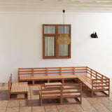 13 Piece Garden Lounge Set Solid Pinewood