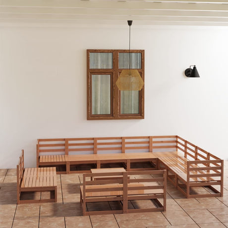 13 Piece Garden Lounge Set Solid Pinewood