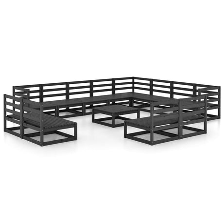 13 Piece Garden Lounge Set Solid Pinewood