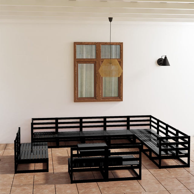 13 Piece Garden Lounge Set Solid Pinewood