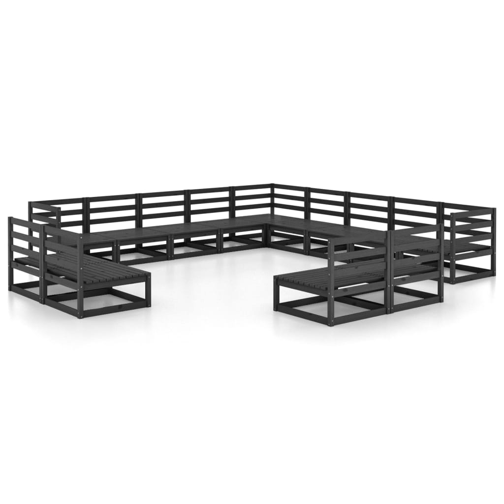 13 Piece Garden Lounge Set Solid Pinewood