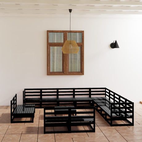 14 Piece Garden Lounge Set Solid Pinewood